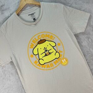 Sanrio Hello Kitty Pompompurin Kawaii Mart Beige Graphic T-Shirt Sz Medium 2024
